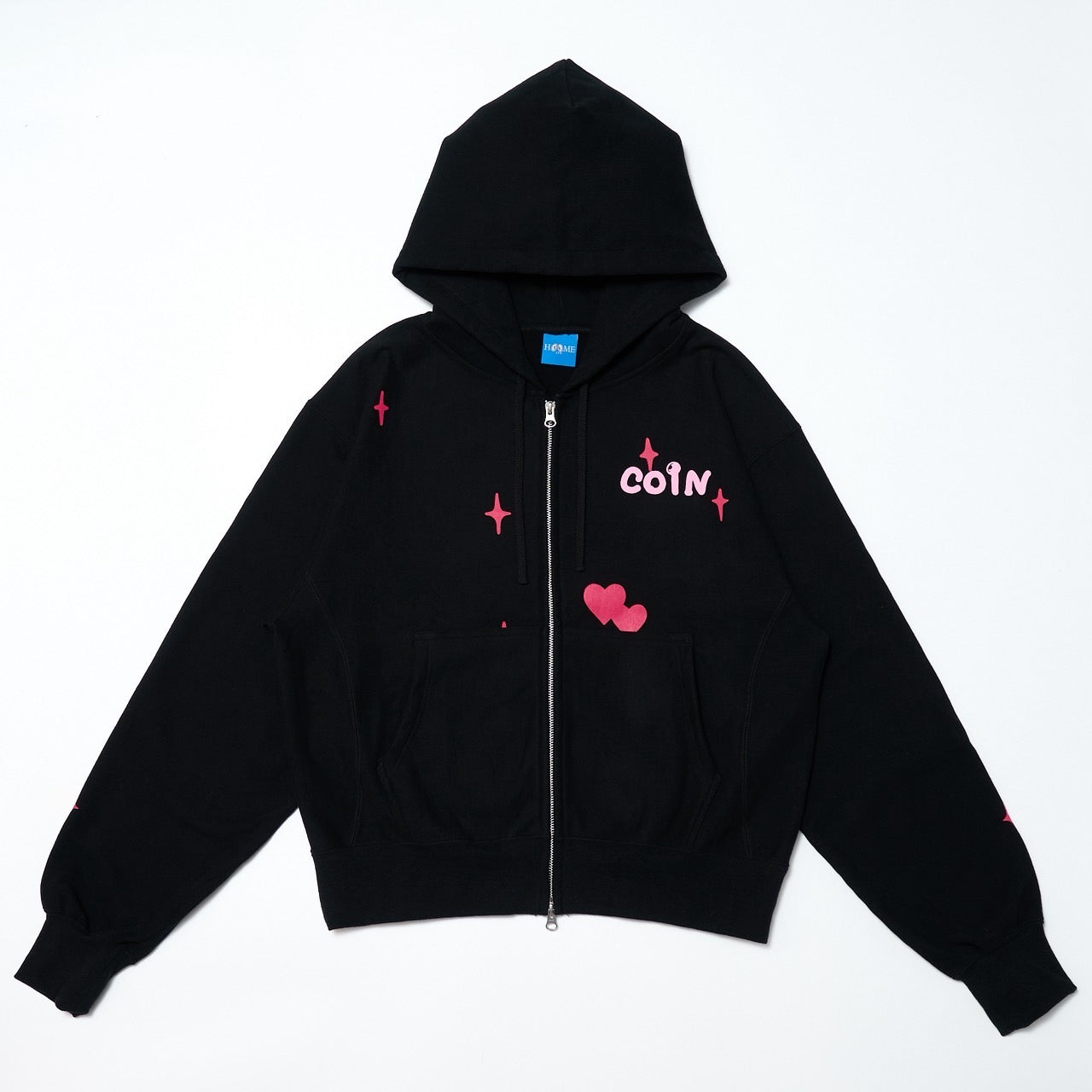 KILA KILA LOVE ZIP HOODIE / Black Pink