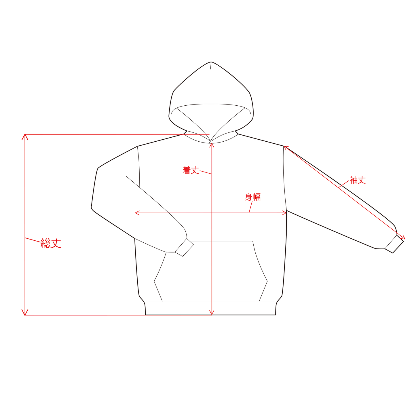CPD SPRAYING LOVE STITCH HOODIE / Red