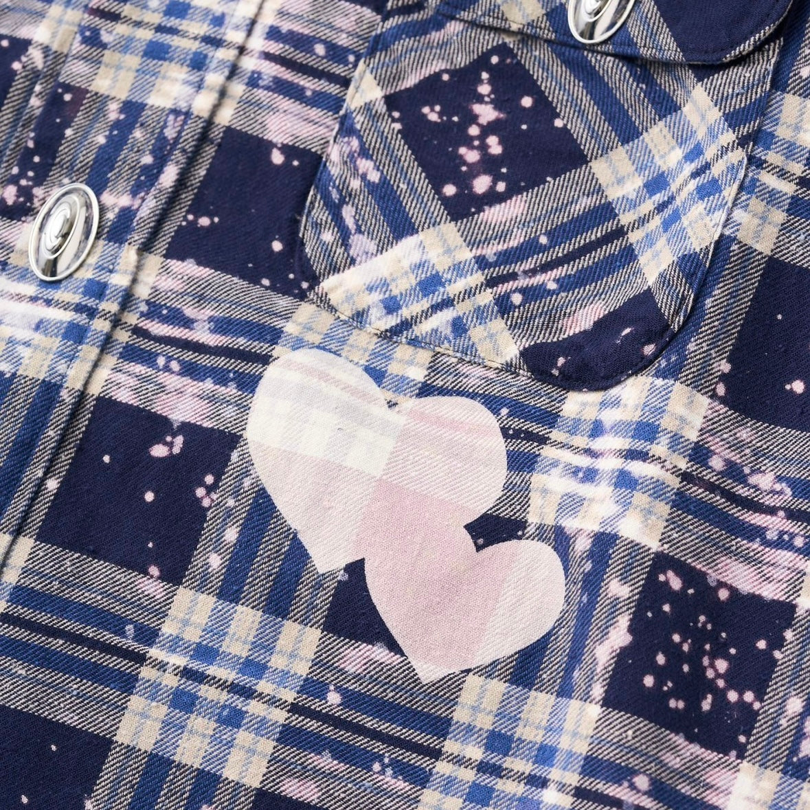 CPD LOVE SPLASHE FLANNEL SHIRTS / Navy White CHECK