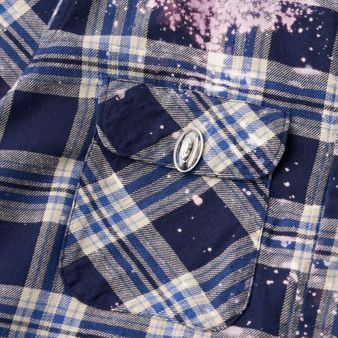 CPD LOVE SPLASHE FLANNEL SHIRTS / Navy White CHECK