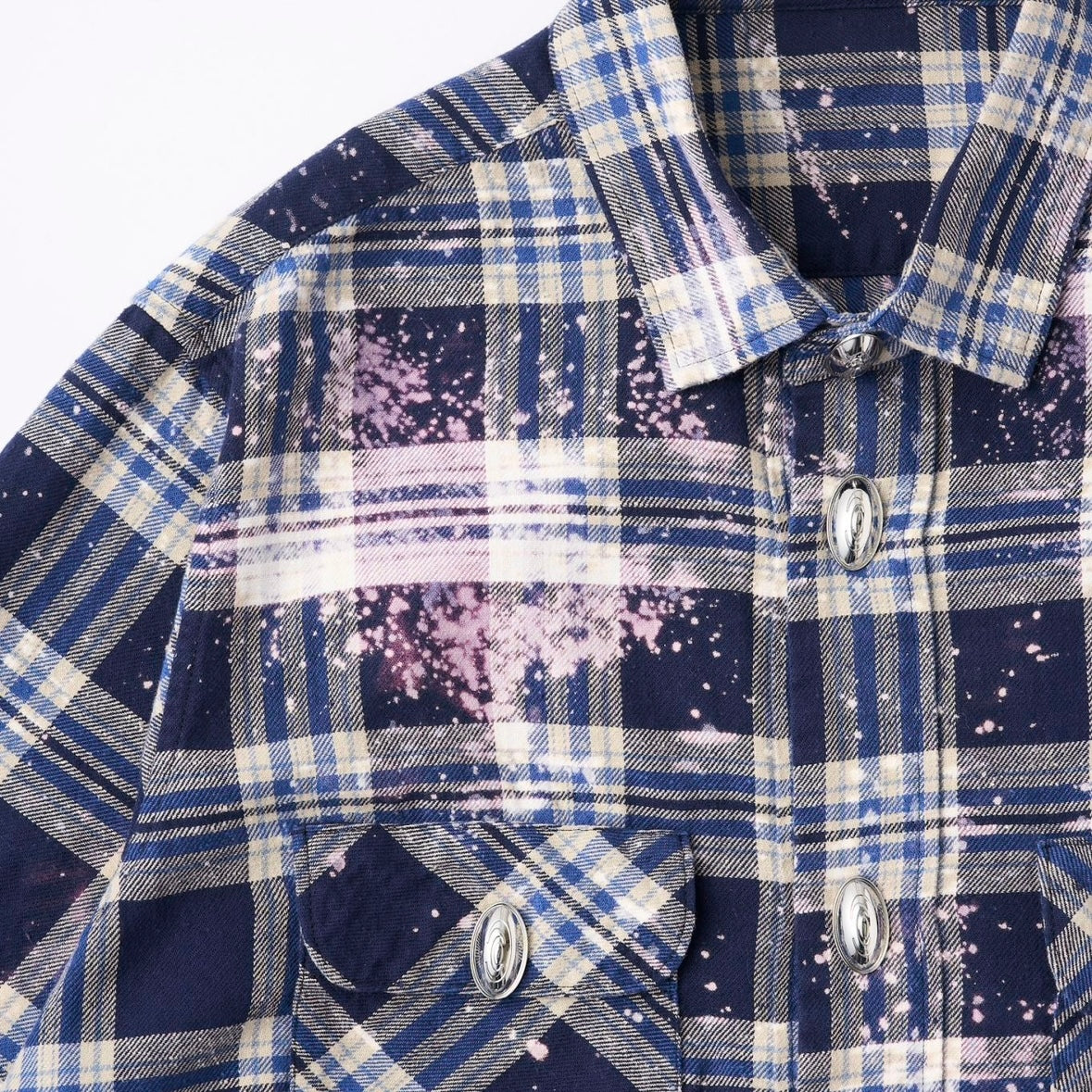 CPD LOVE SPLASHE FLANNEL SHIRTS / Navy White CHECK