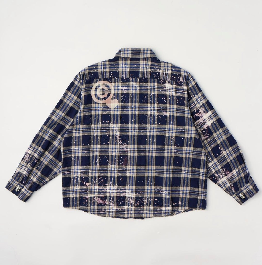 CPD LOVE SPLASHE FLANNEL SHIRTS / Navy White CHECK