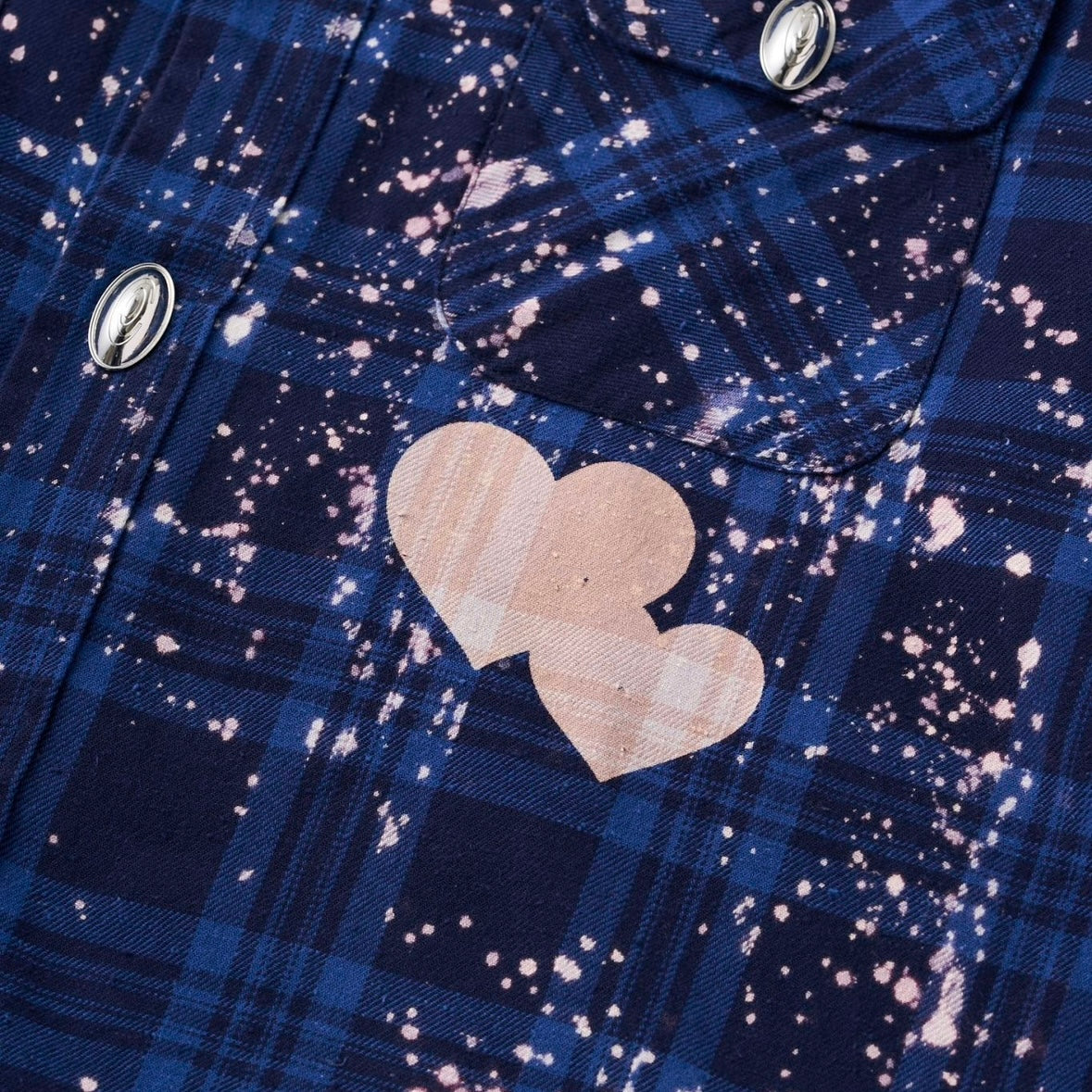CPD LOVE SPLASHE FLANNEL SHIRTS / Navy Black CHECK