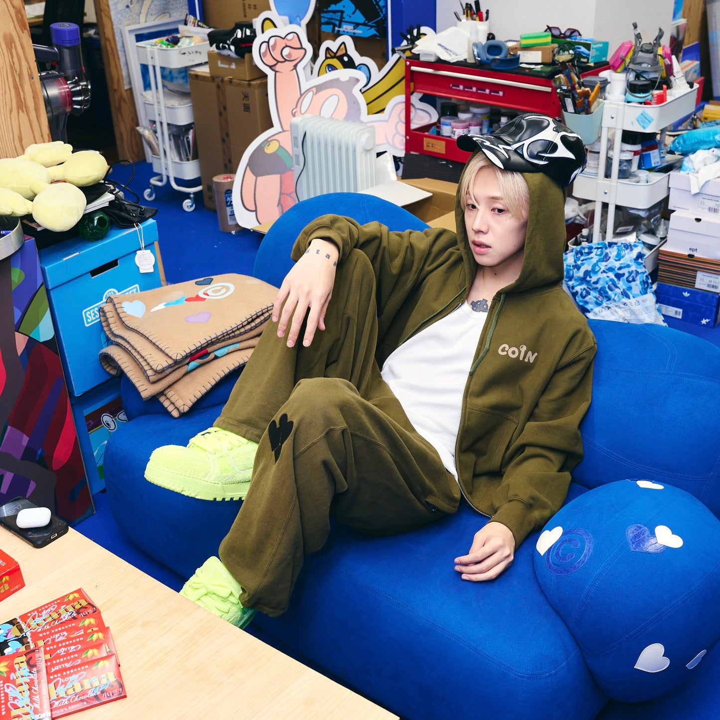 NOW ON REC HOODIE / Khaki Baige