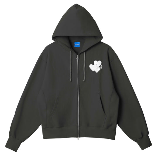 CPD LOVE STITCH HOODIE / Charcoal Gray White