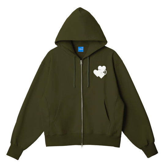 CPD LOVE STITCH HOODIE / Khaki White