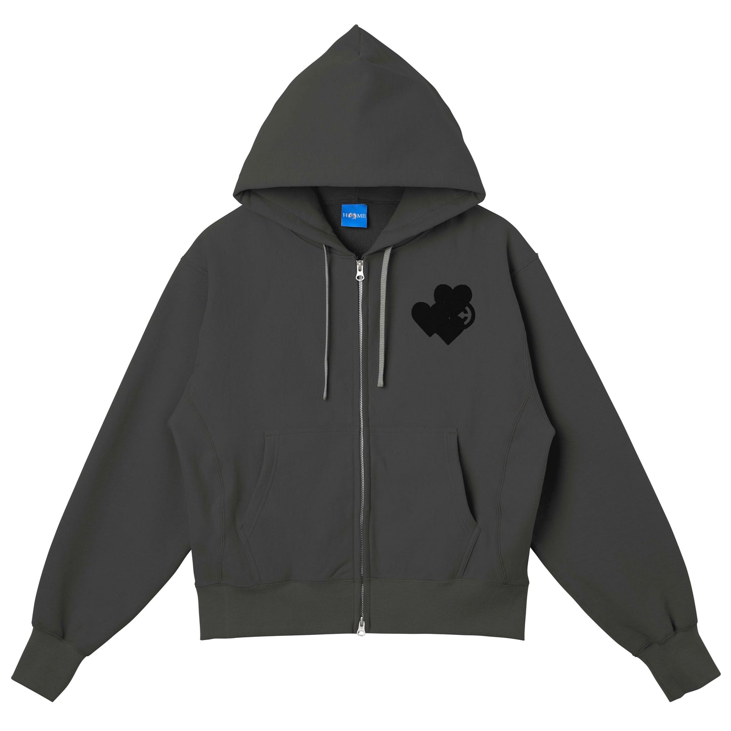 CPD LOVE STITCH HOODIE / Charcoal Gray Black