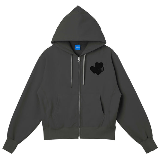 CPD LOVE STITCH HOODIE / Charcoal Gray Black