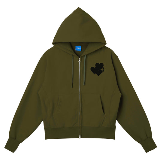CPD LOVE STITCH HOODIE / Khaki Black
