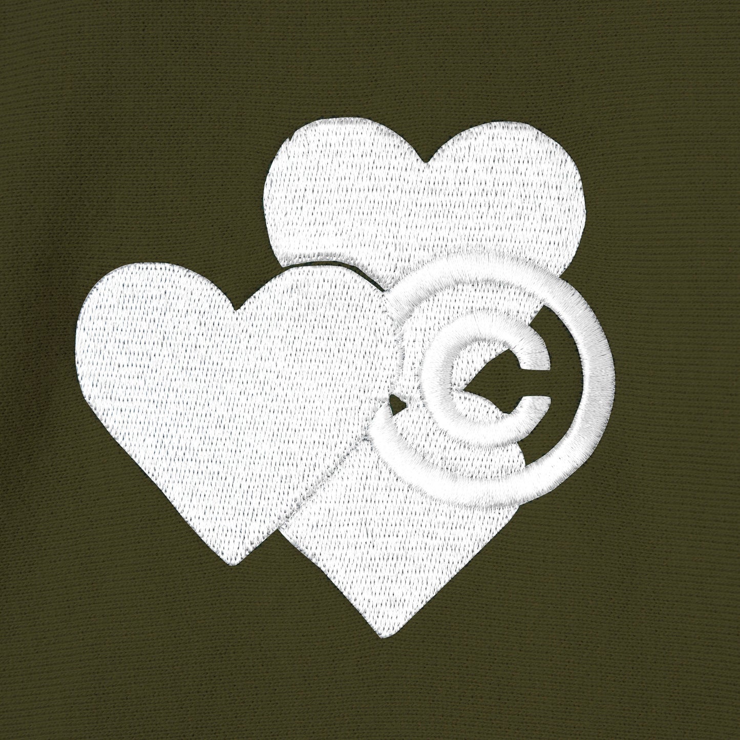 CPD LOVE STITCH HOODIE / Khaki White