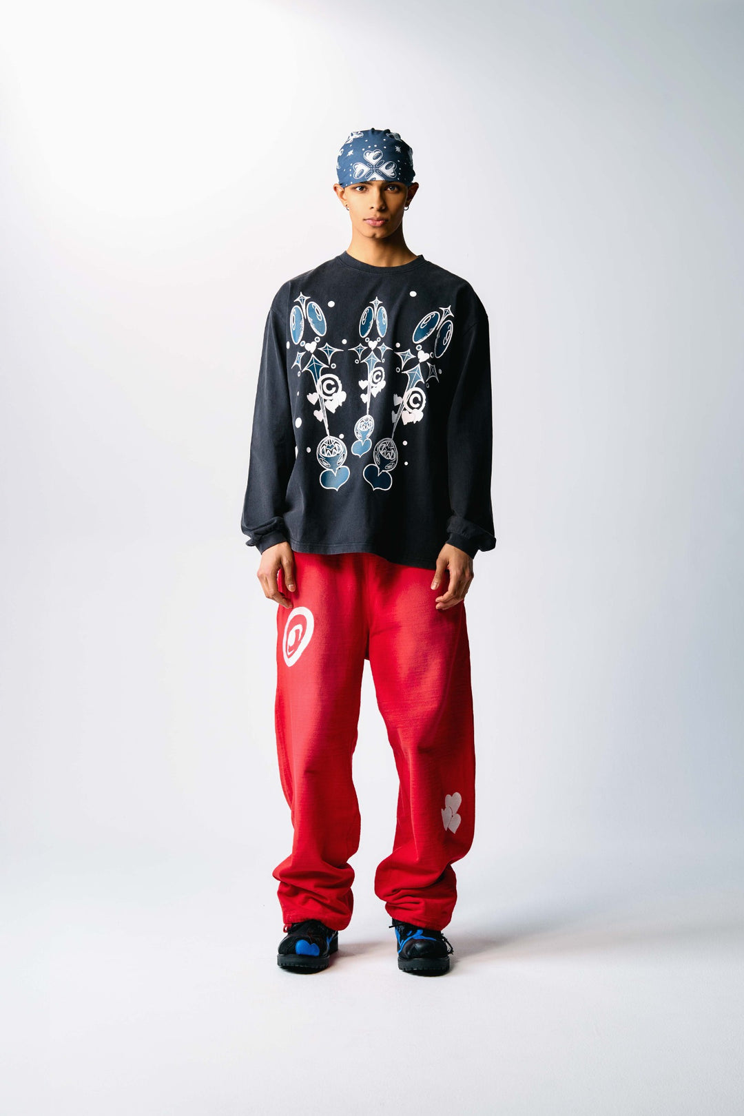 CPD SPRAYING LOVE STITCH PANTS / Red