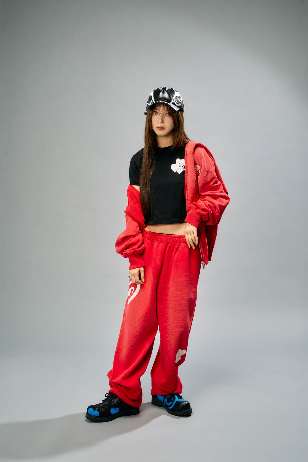 CPD SPRAYING LOVE STITCH PANTS / Red