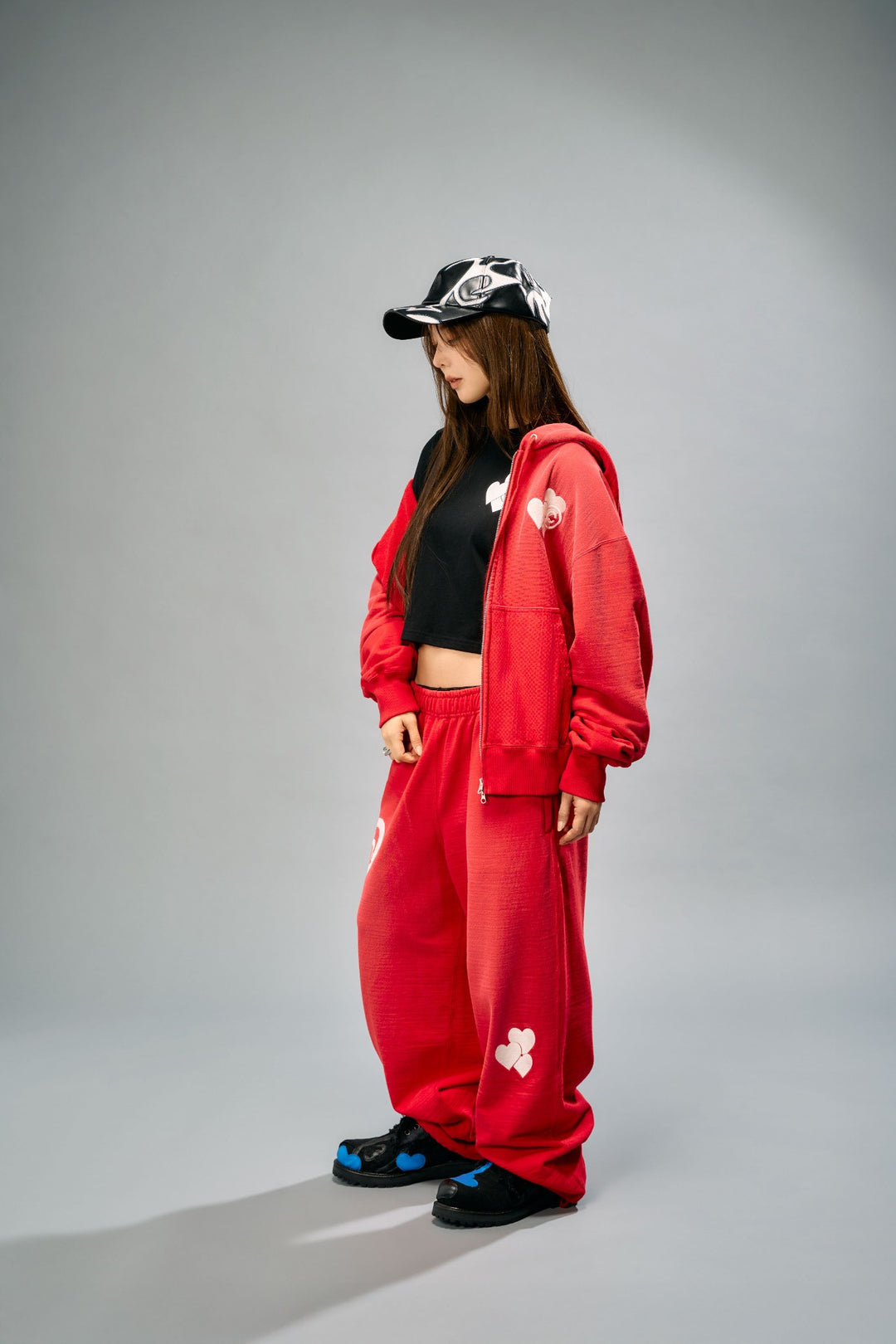CPD SPRAYING LOVE STITCH PANTS / Red