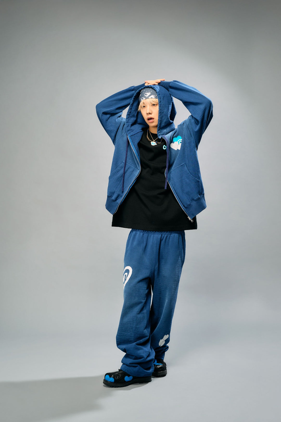 CPD SPRAYING LOVE STITCH HOODIE / Blue
