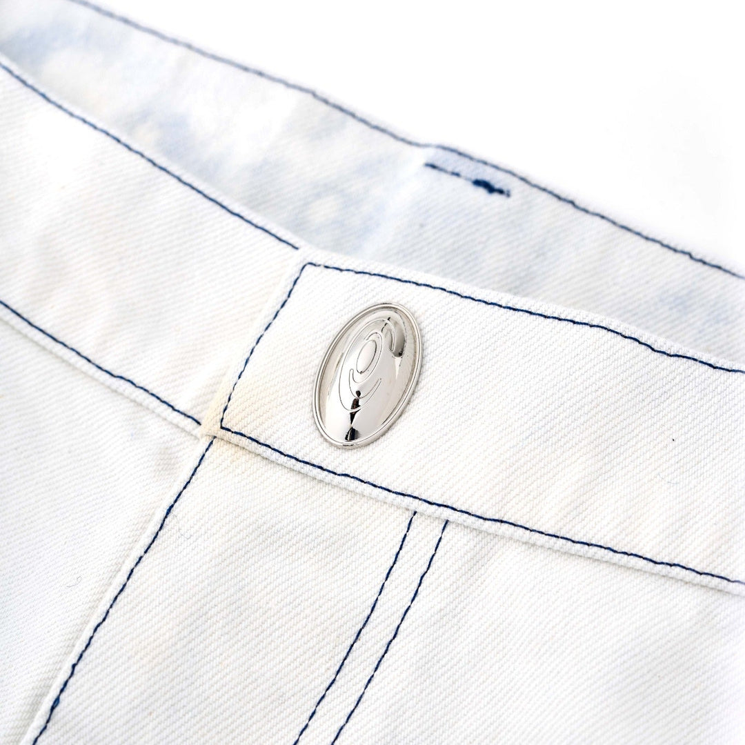 CPD BLEACH DENIM PANTS / White Blue