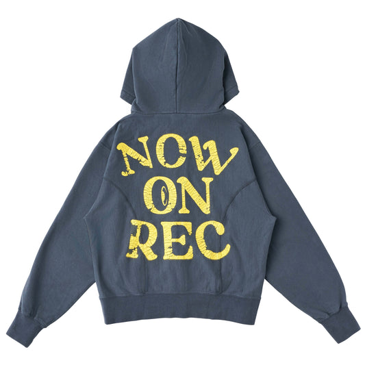 NOW ON REC HOODIE / Charcoal Yellow