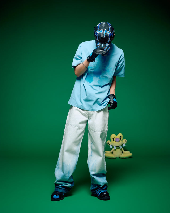 CPD BLEACH DENIM PANTS / White Blue