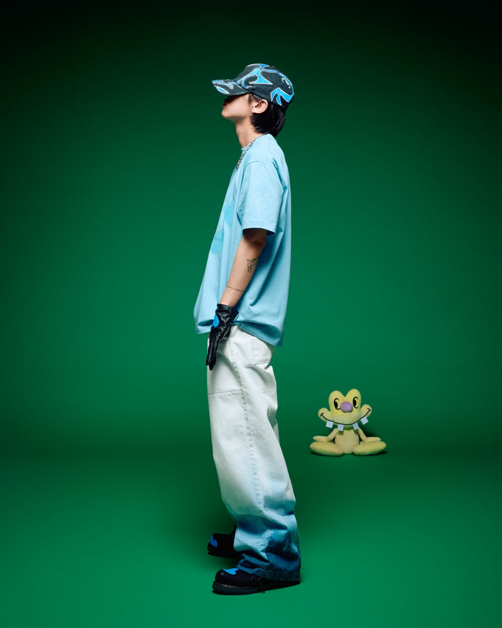 CPD BLEACH DENIM PANTS / White Blue