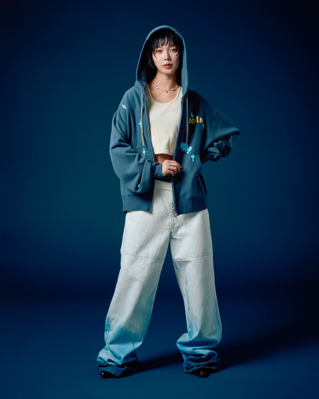 CPD BLEACH DENIM PANTS / White Blue