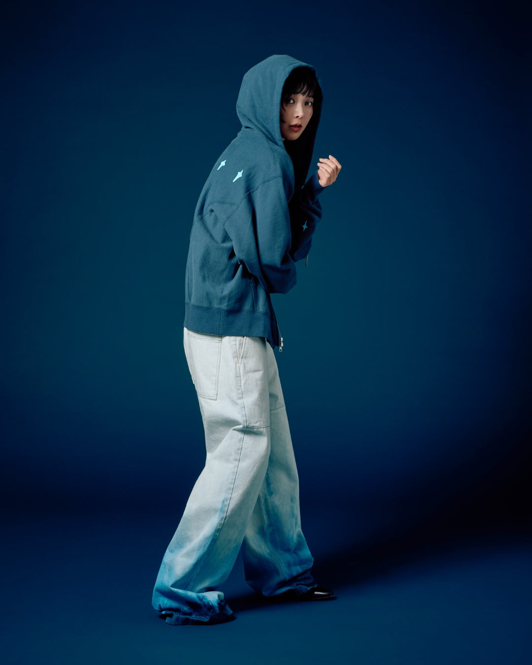 CPD BLEACH DENIM PANTS / White Blue