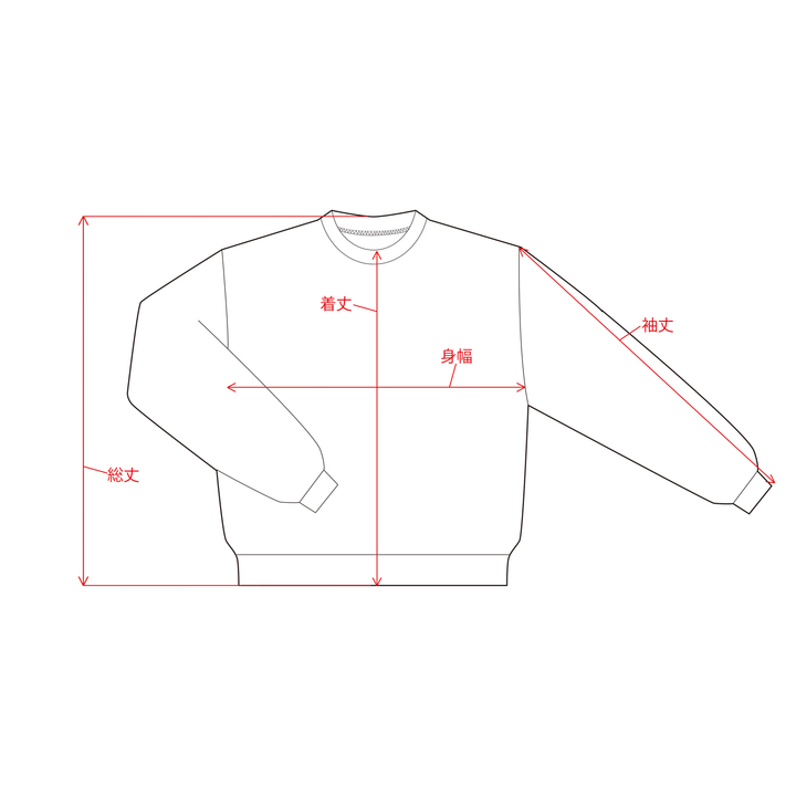 Mr.Shirai Three Sweatshirts / Black