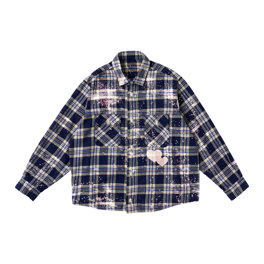 CPD LOVE SPLASHE FLANNEL SHIRTS / Navy White CHECK