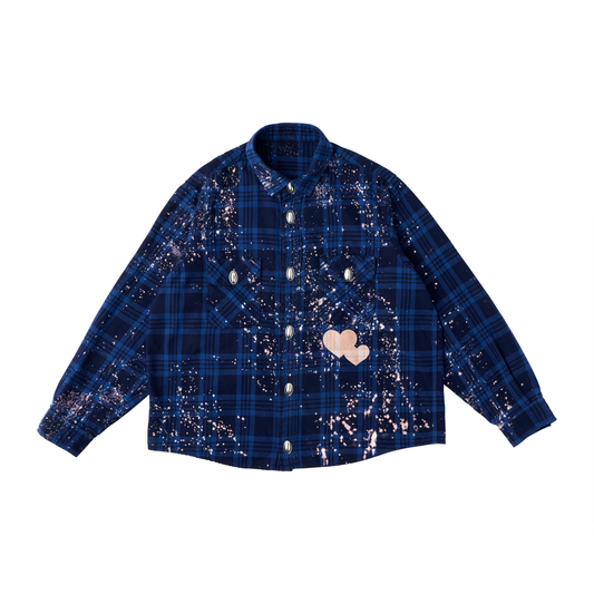 CPD LOVE SPLASHE FLANNEL SHIRTS / Navy Black CHECK