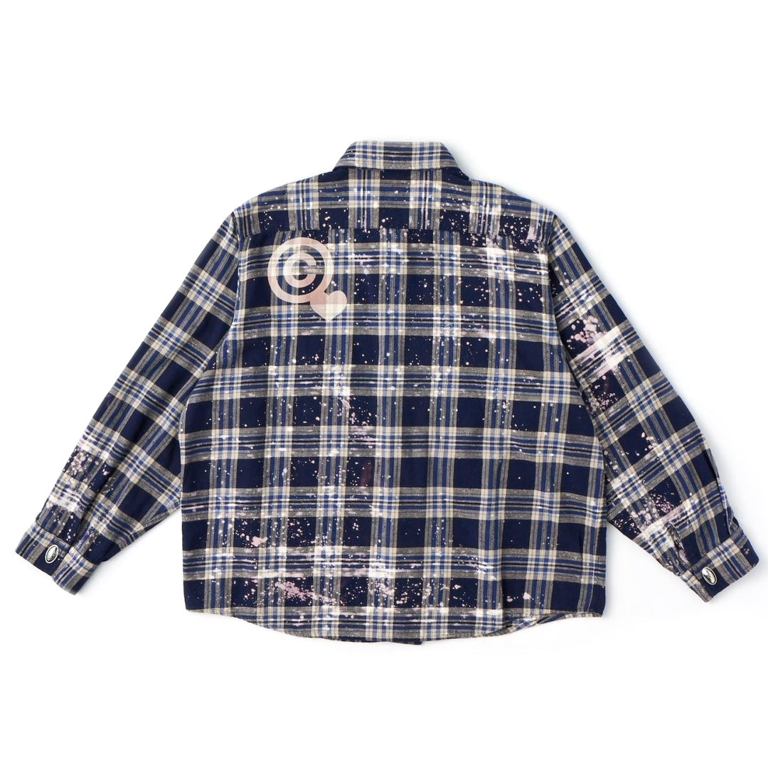 CPD LOVE SPLASHE FLANNEL SHIRTS / Navy White CHECK