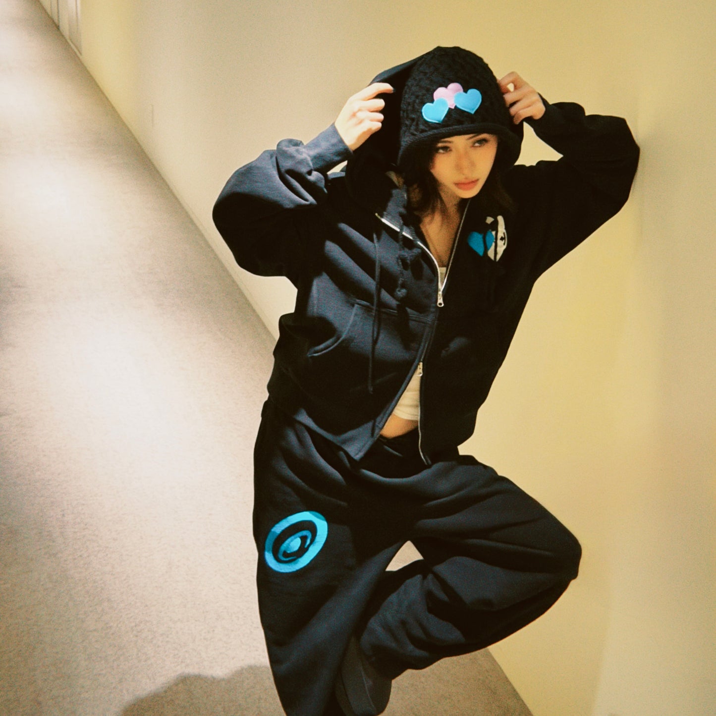 CPD LOVE STITCH SWEAT PANTS / Black